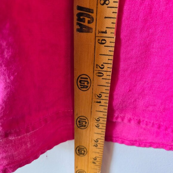 EUC ZARA PINK SEMI CROPPED BUTTON DOWN 100% LINEN SHIRT SIZE XXL WMN - Picture 16 of 16